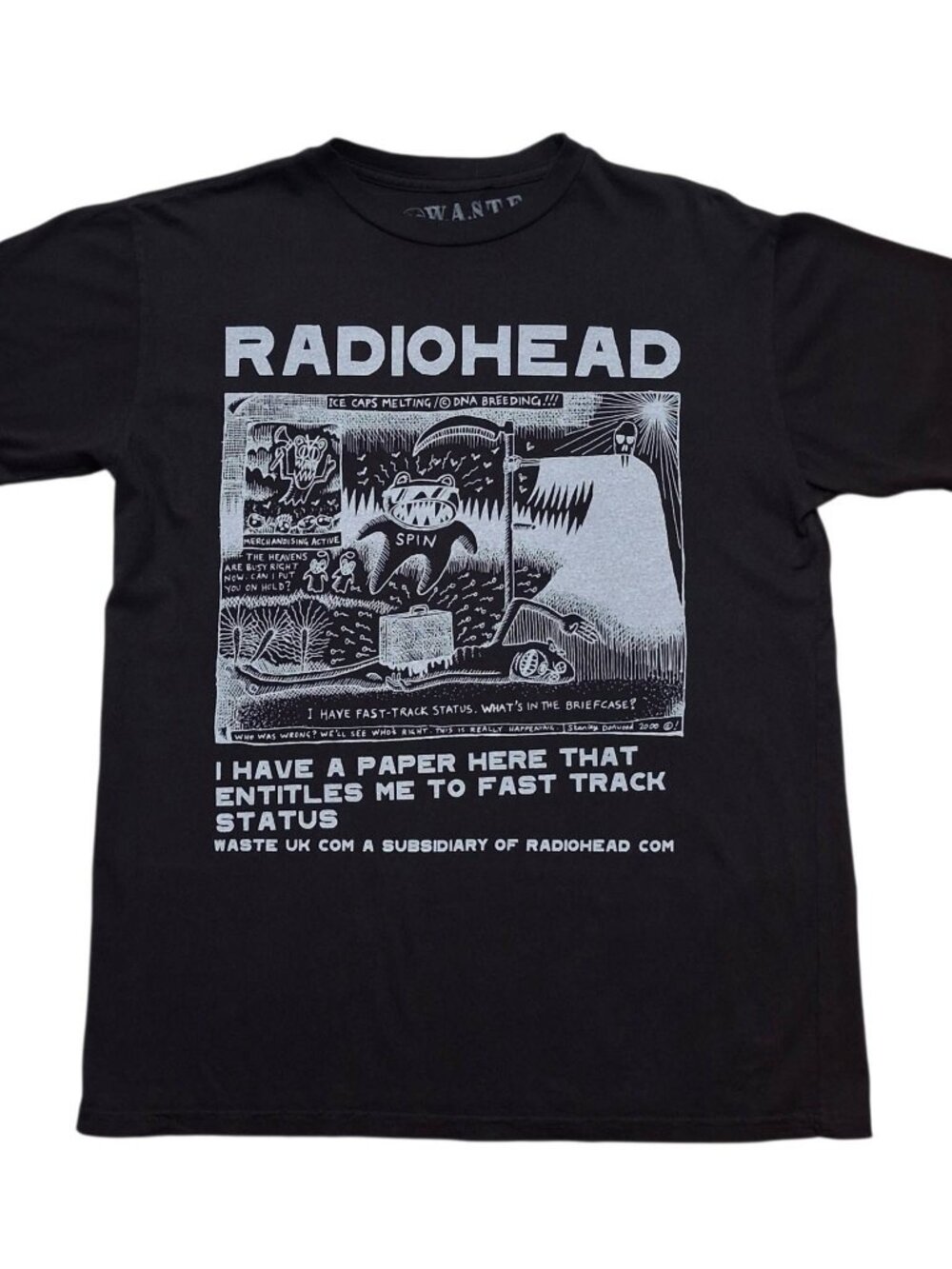 Radiohead T-Shirt W.A.S.T.E Ice Caps Melting Men's Small Black RARE NWOT NEW